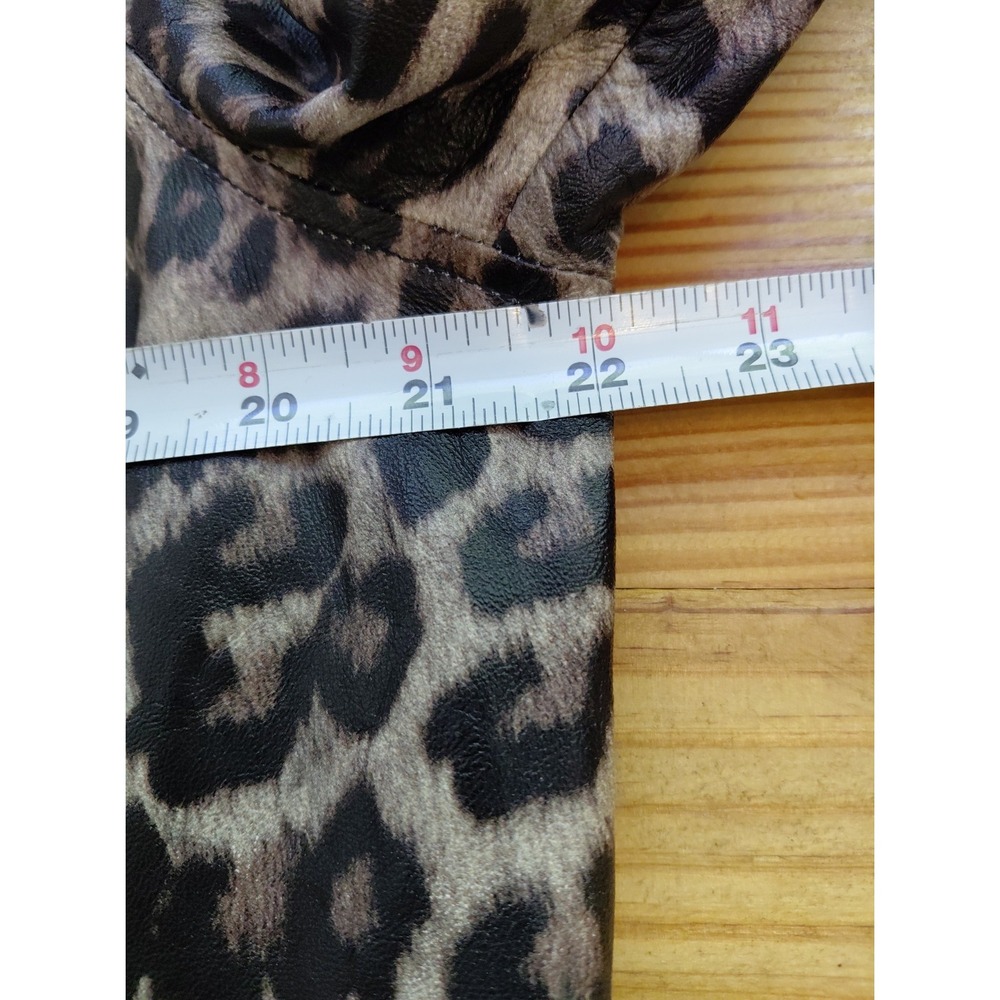 Jessica London Leather Jacket 18W Animal Print Women's Plus Full Zip Mobwife 90s - Picture 7 of 11